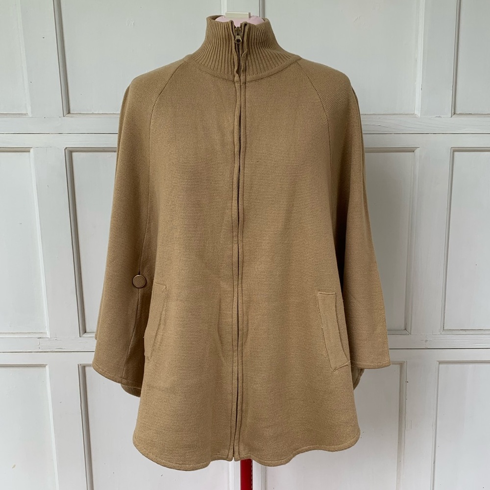 Big Buddha Beige Knit Poncho